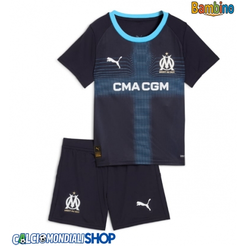 Maglie da calcio Olympique de Marseille Seconda Maglia Bambino 2025-26 Manica Corta + Pantaloni corti)